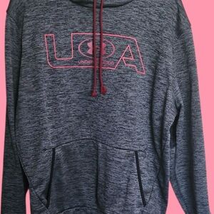 Under Armour Gray Hoodie with Pink Logo